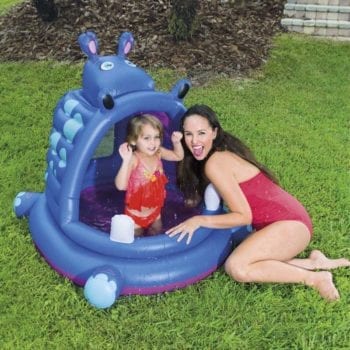 Bestway 1.12m x 99cm x 97cm Covered Hippo Baby Pool