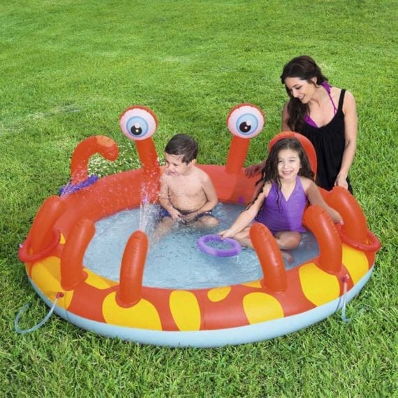 Bestway 1.65m x 1.50m x 63cm Interactive Crab Play Pool